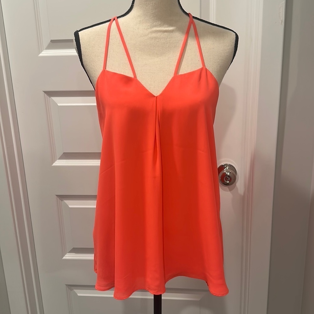 Express Neon Coral Spaghetti Strap Cami